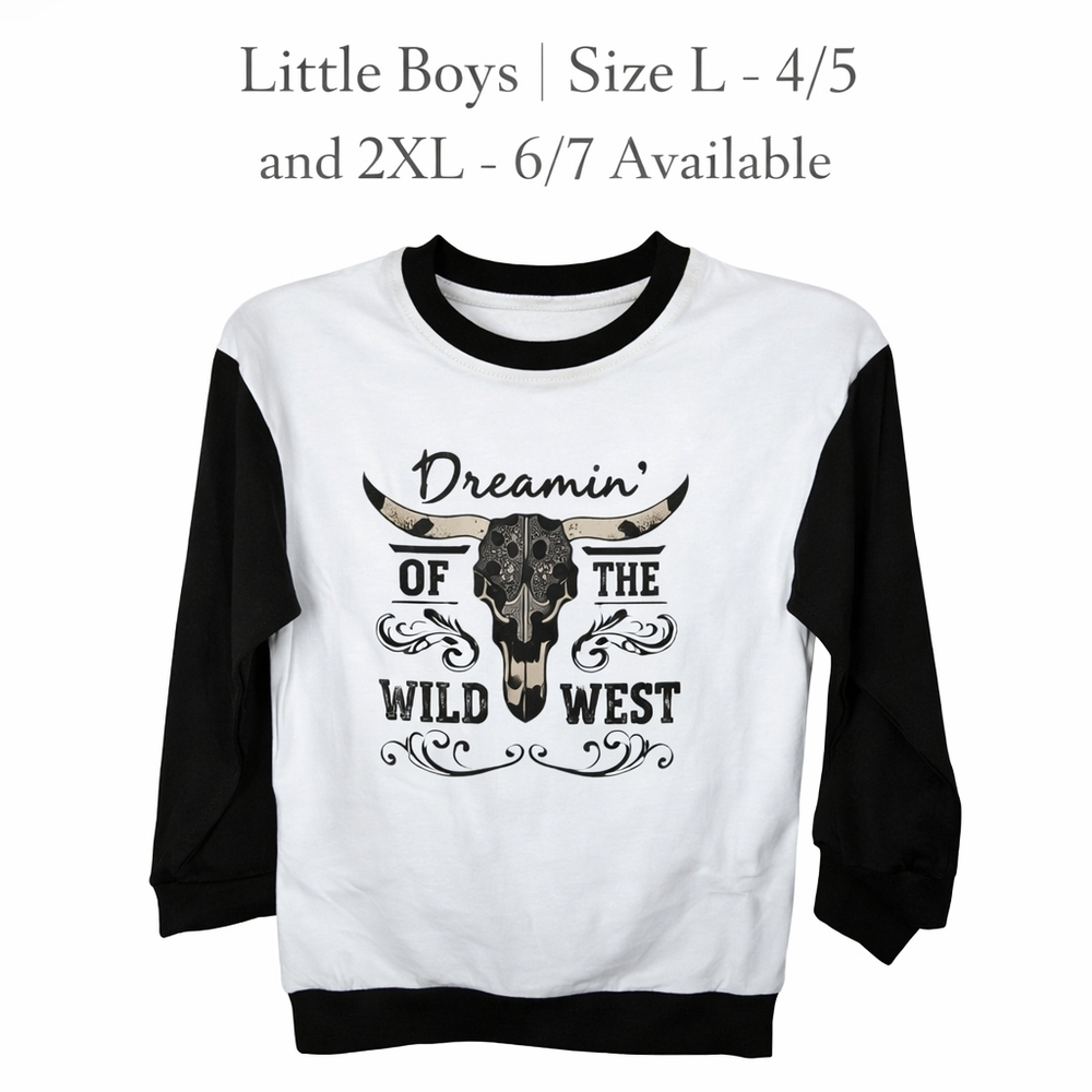 Boys or Kids Graphic Long Sleeve Little Boys Western Graphic Shirt NWT Wild West - Picture 2 of 8